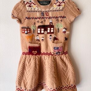 Ralph Lauren Toddler Girls Intarsia-Knit Wool-Blend Dress 3T